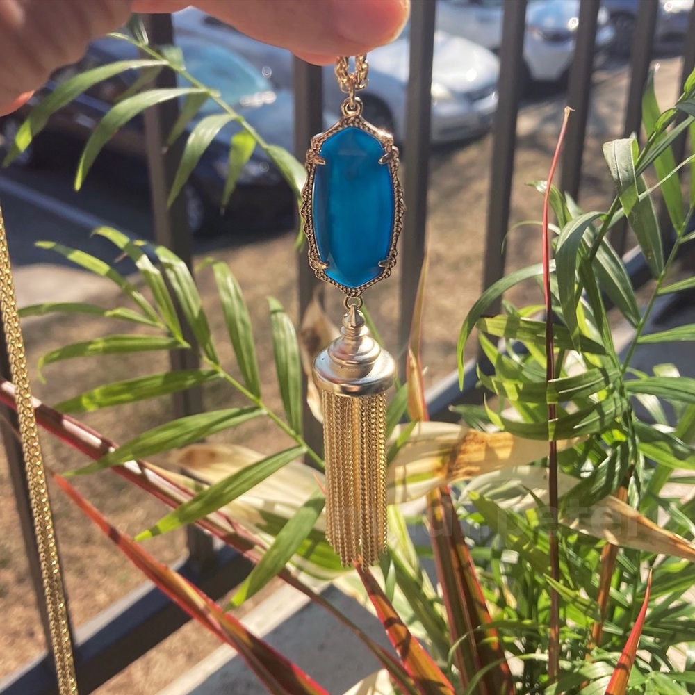 Kendra Scott Teal Agate Everly Necklace - Picture 1 of 6